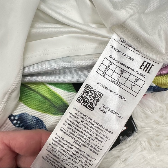 NWT Guess Malori Twisted Strap Tropical Print Bodycon Dress Size 6 Island Fancy - Picture 10 of 13